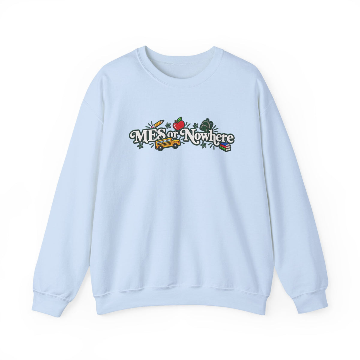 "MES or Nowhere w/ School Things" - Moriches Crewneck Sweatshirt