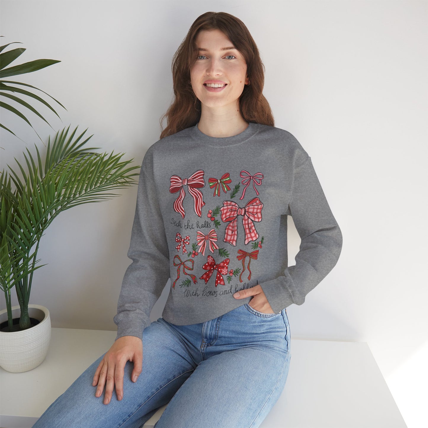 Holly Jolly Bows Christmas Crewneck