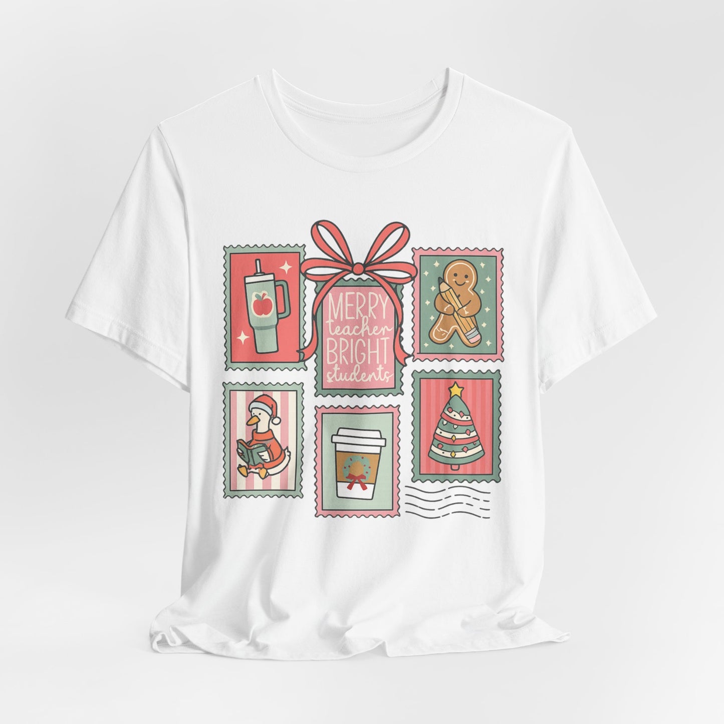 Merry Teacher, Bright Students— Christmas Unisex T‑Shirt