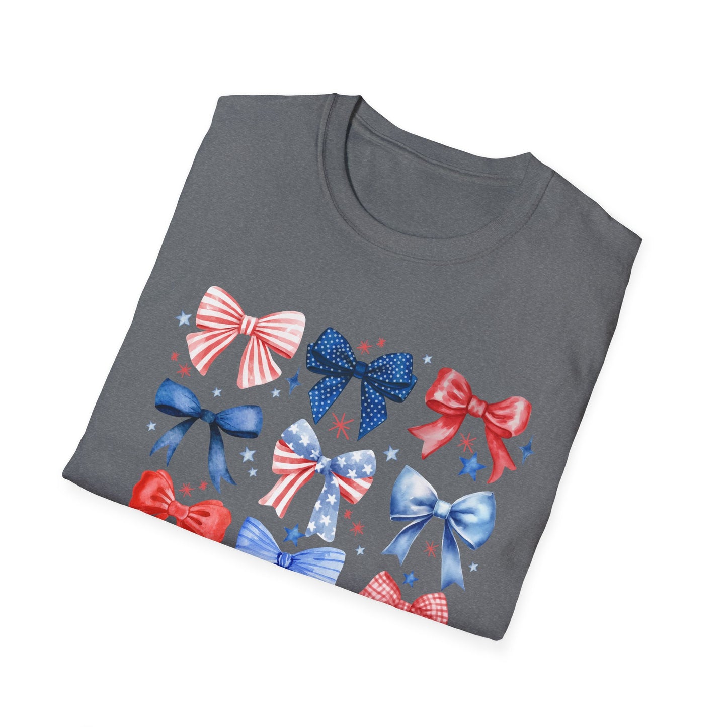Patriotic Bow Graphic Tee for Celebrations- Holiday