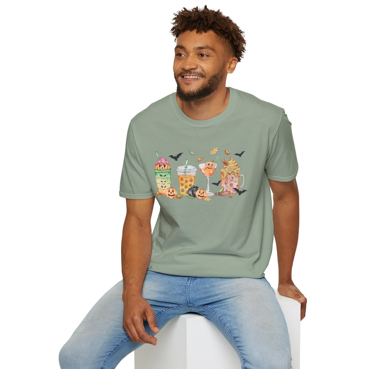 Halloween Beverage Themed T-Shirt- Unisex Softstlye