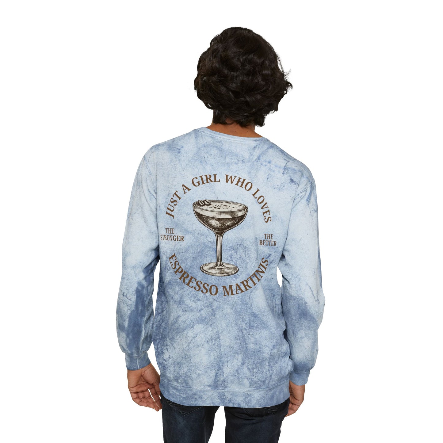 "Just a Girl Who Loves Espresso Martinis" Tie-Dye Crewneck- Summer