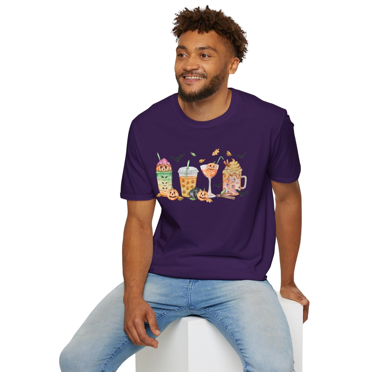 Halloween Beverage Themed T-Shirt- Unisex Softstlye
