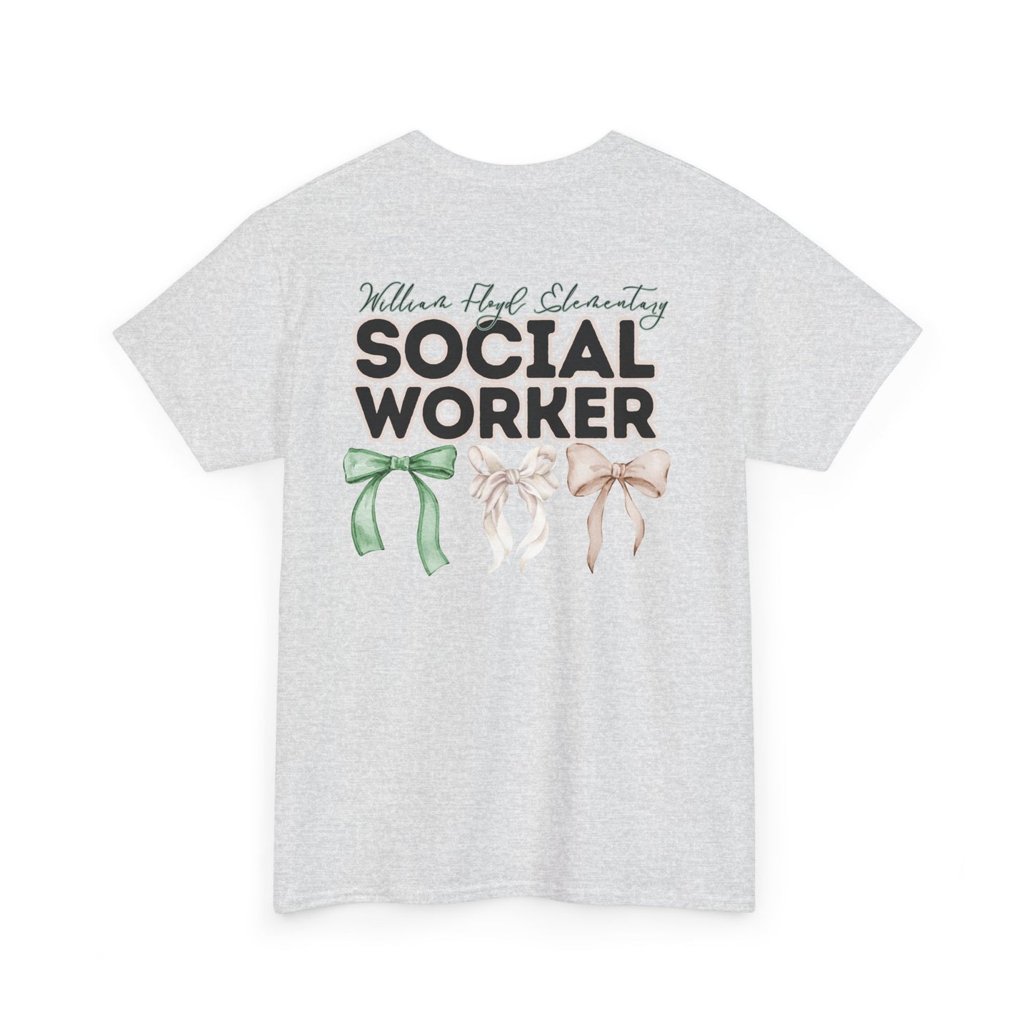 WFE Social Worker and Bows- Unisex Heavy Cotton Tee with Bow Design