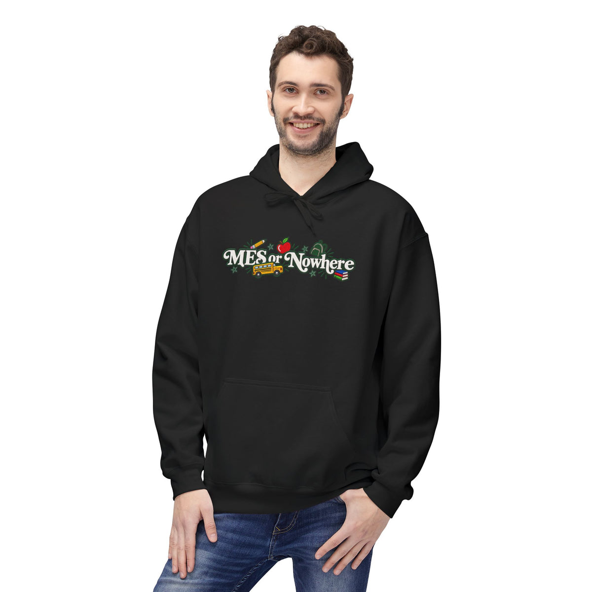 "MES or Nowhere" w/ apple- Moriches Hoodie