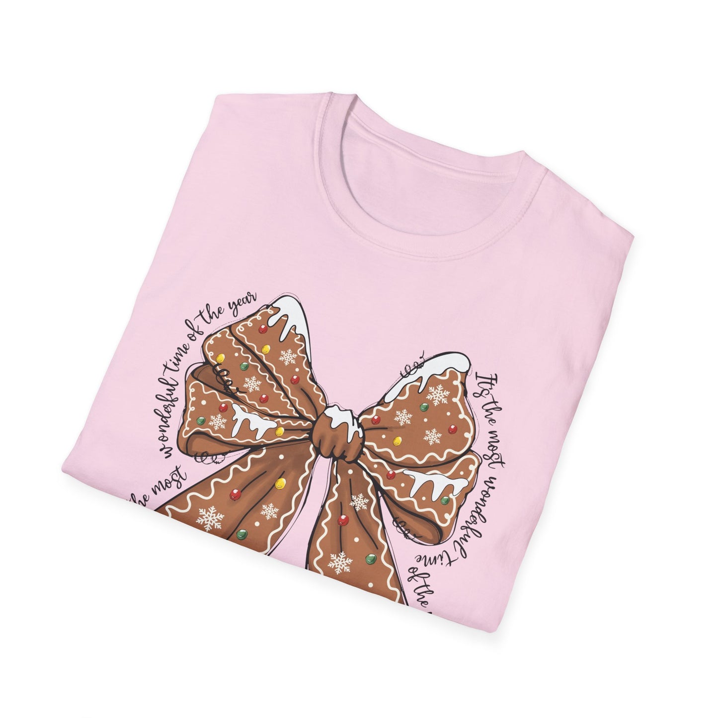 Gingerbread Bow- Christmas Unisex t-shirt