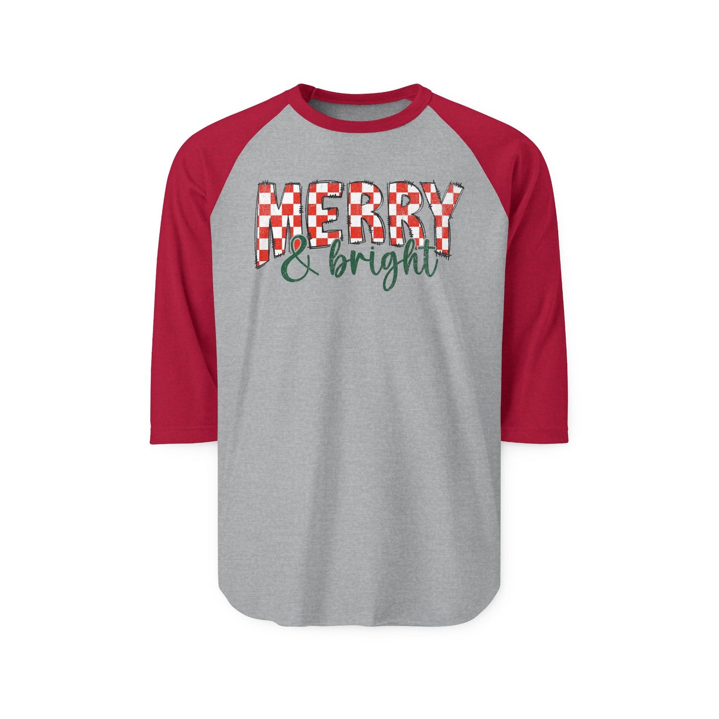 Merry & Bright Raglan Shirt — Christmas