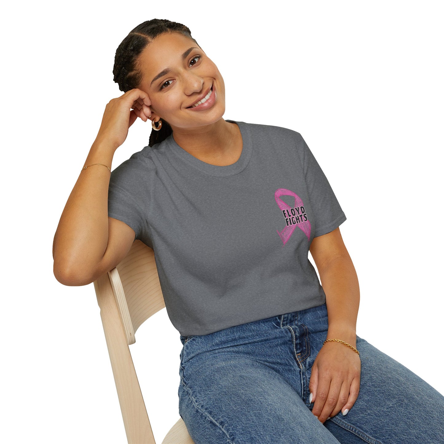 FLOYD FIGHTS Ribbon Breast Cancer Awareness T-Shirt | Softstyle Tee