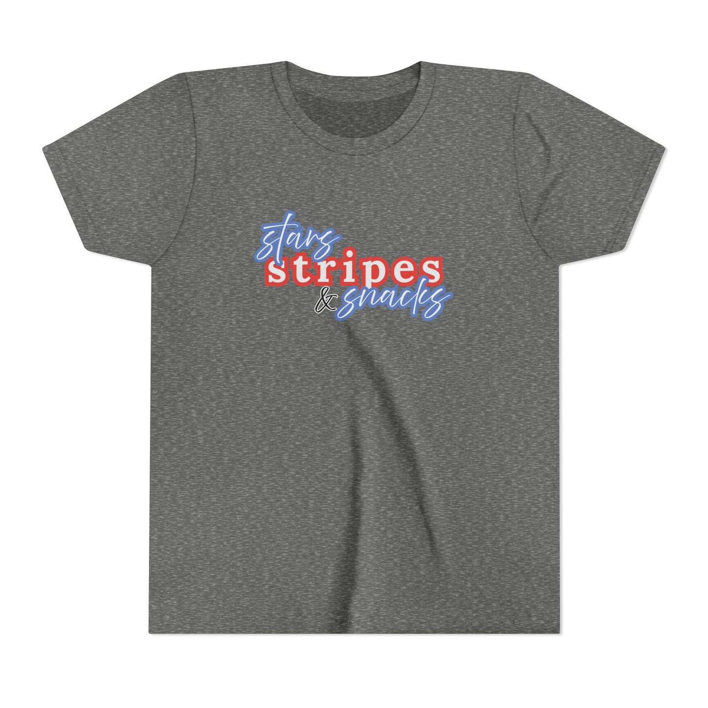 Stars, Stripes & Snacks Youth Tee for Kids, USA - Kids Short Sleeve Shirt, Holiday Mini