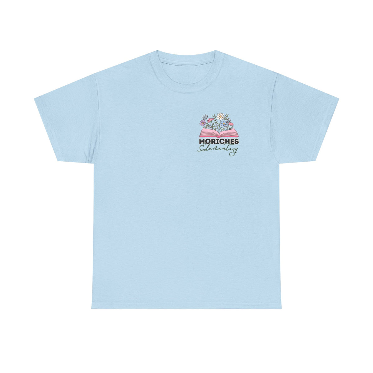 Moriches Reading Teacher with Books- Unisex Heavy Cotton Tee with Bow Design