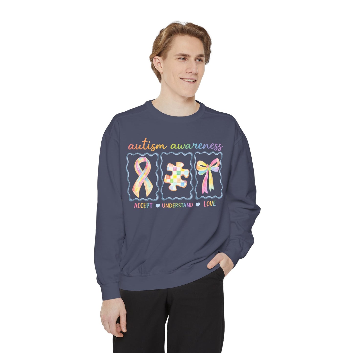 Autism Awareness Sweatshirt — "Accept Understand Love"