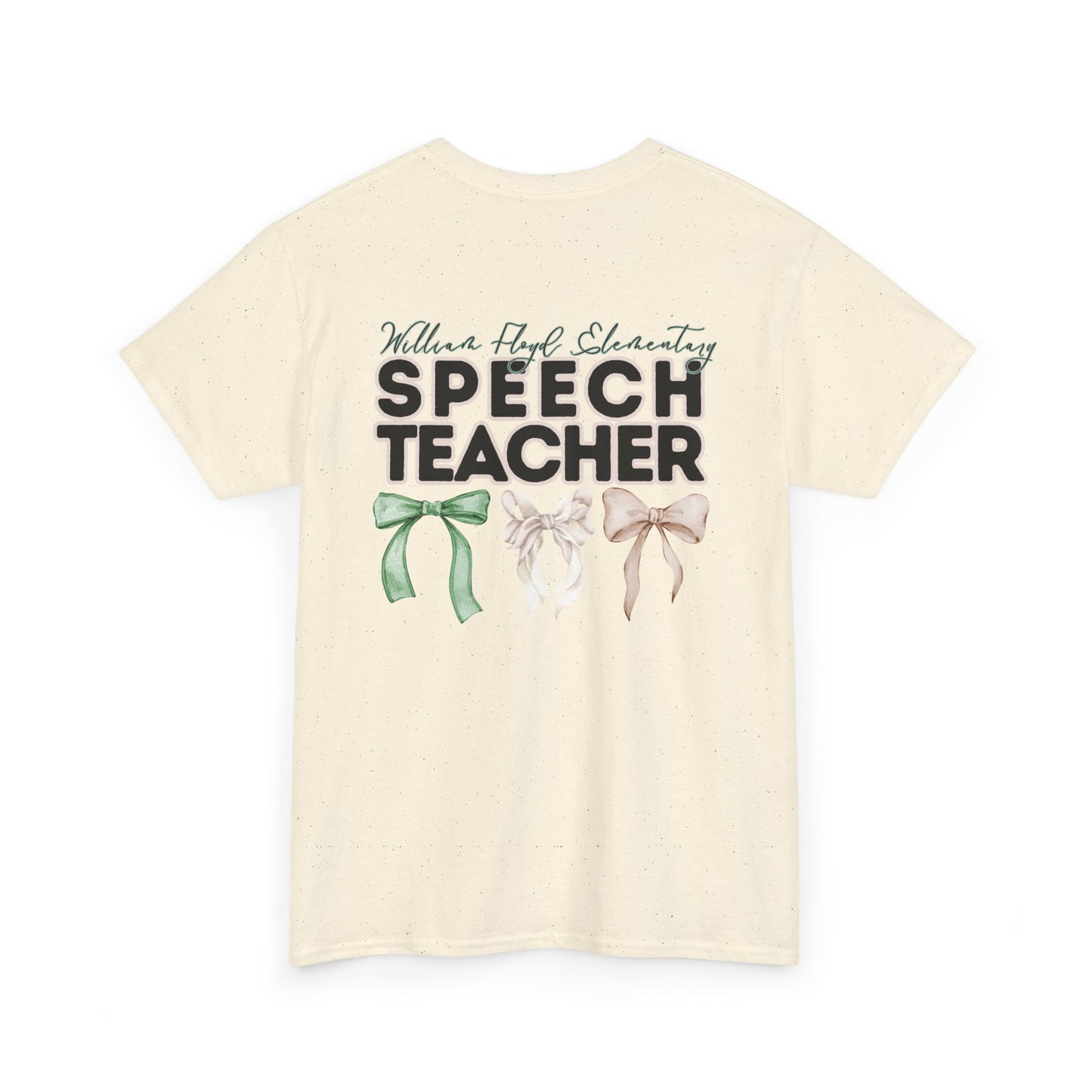WFE Speech Teacher and Bows- Unisex Heavy Cotton Tee with Bow Design