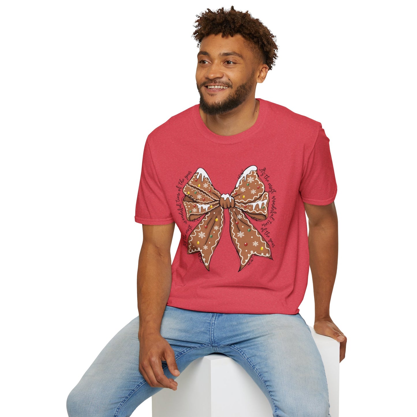 Gingerbread Bow- Christmas Unisex t-shirt