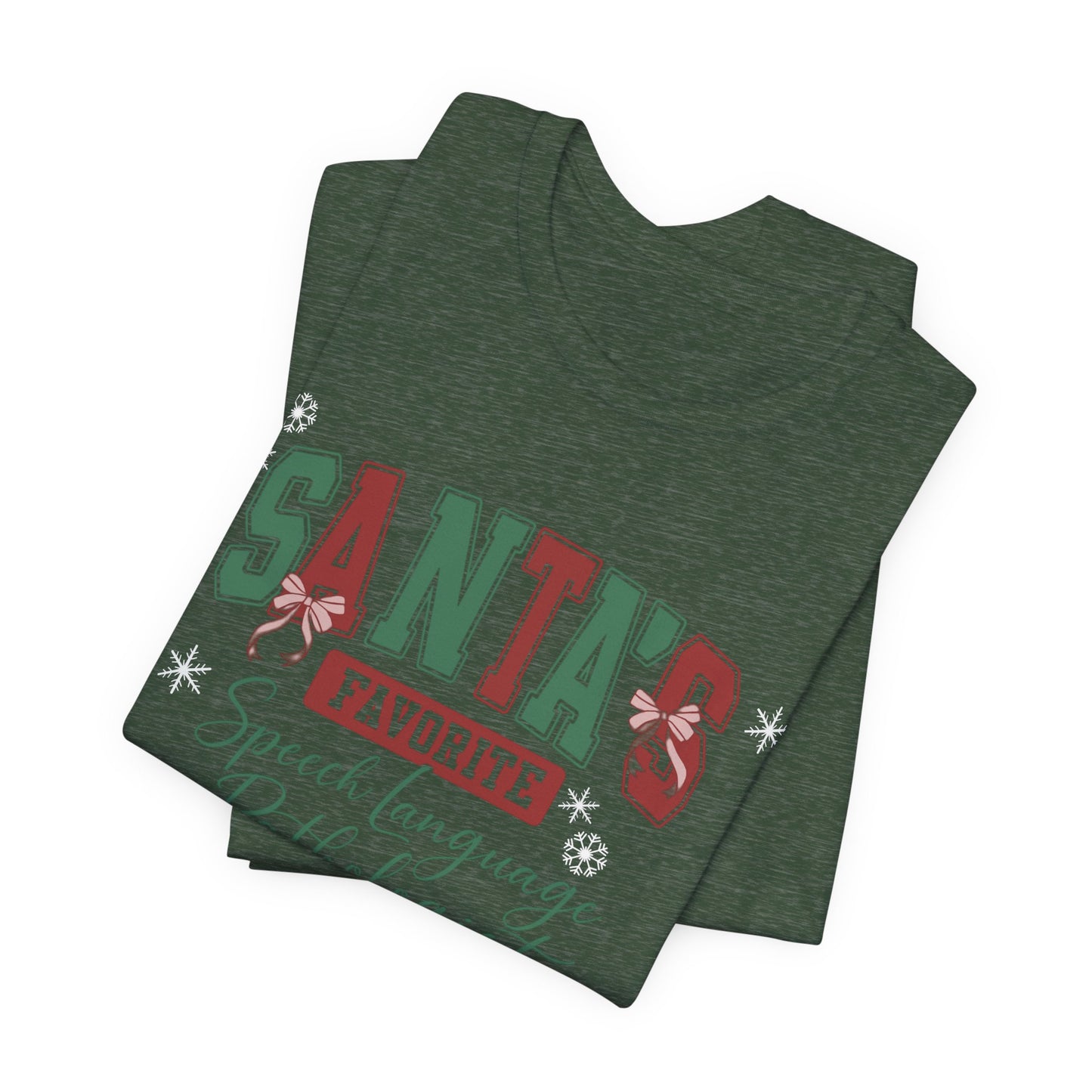 Santa's Favorite Speech Language Pathologist — Christmas Unisex T‑Shirt