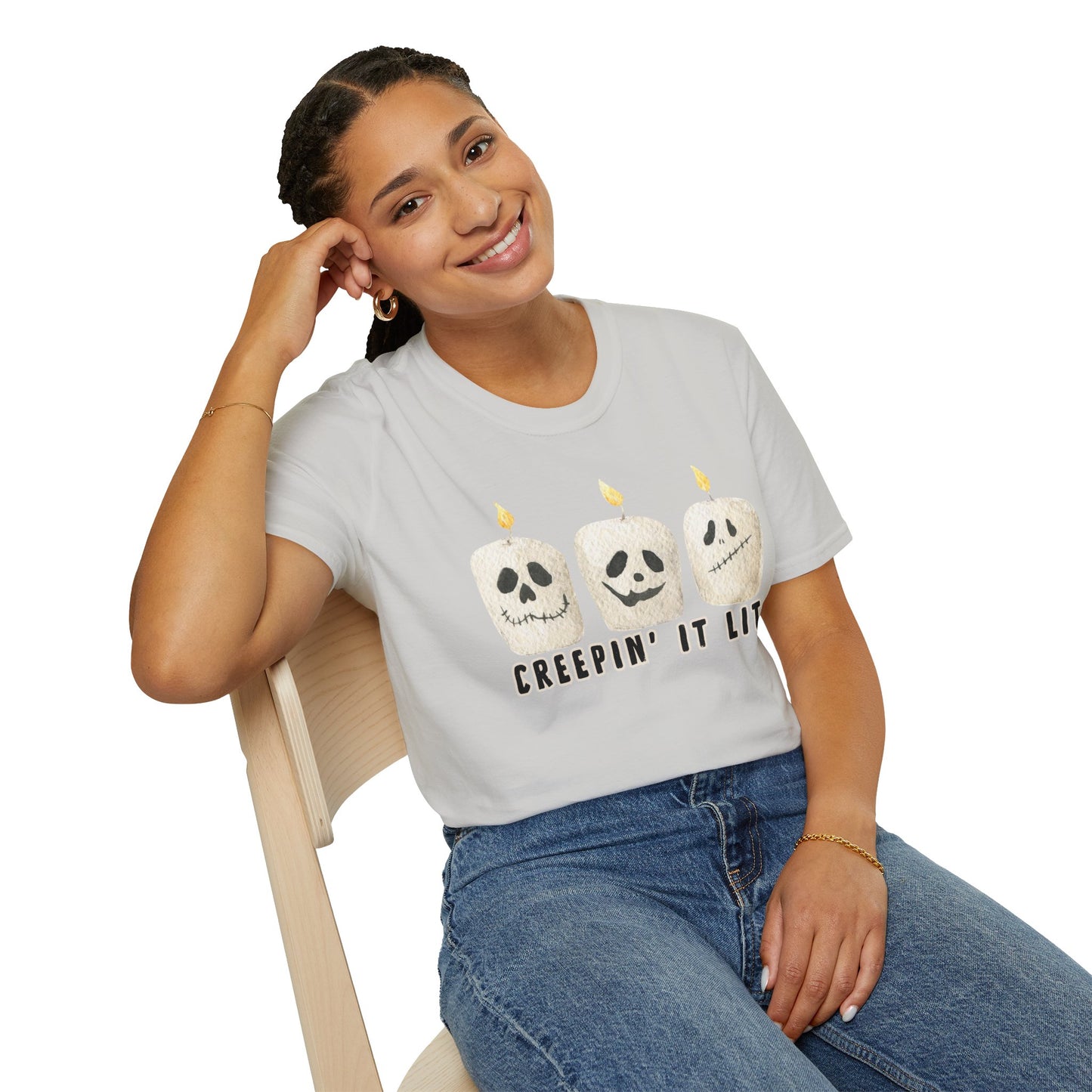 Creepin' it Lit Halloween Themed T-Shirt- Unisex Softstlye
