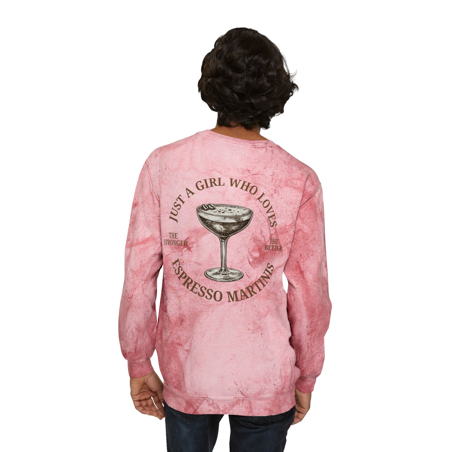 "Just a Girl Who Loves Espresso Martinis" Tie-Dye Crewneck- Summer