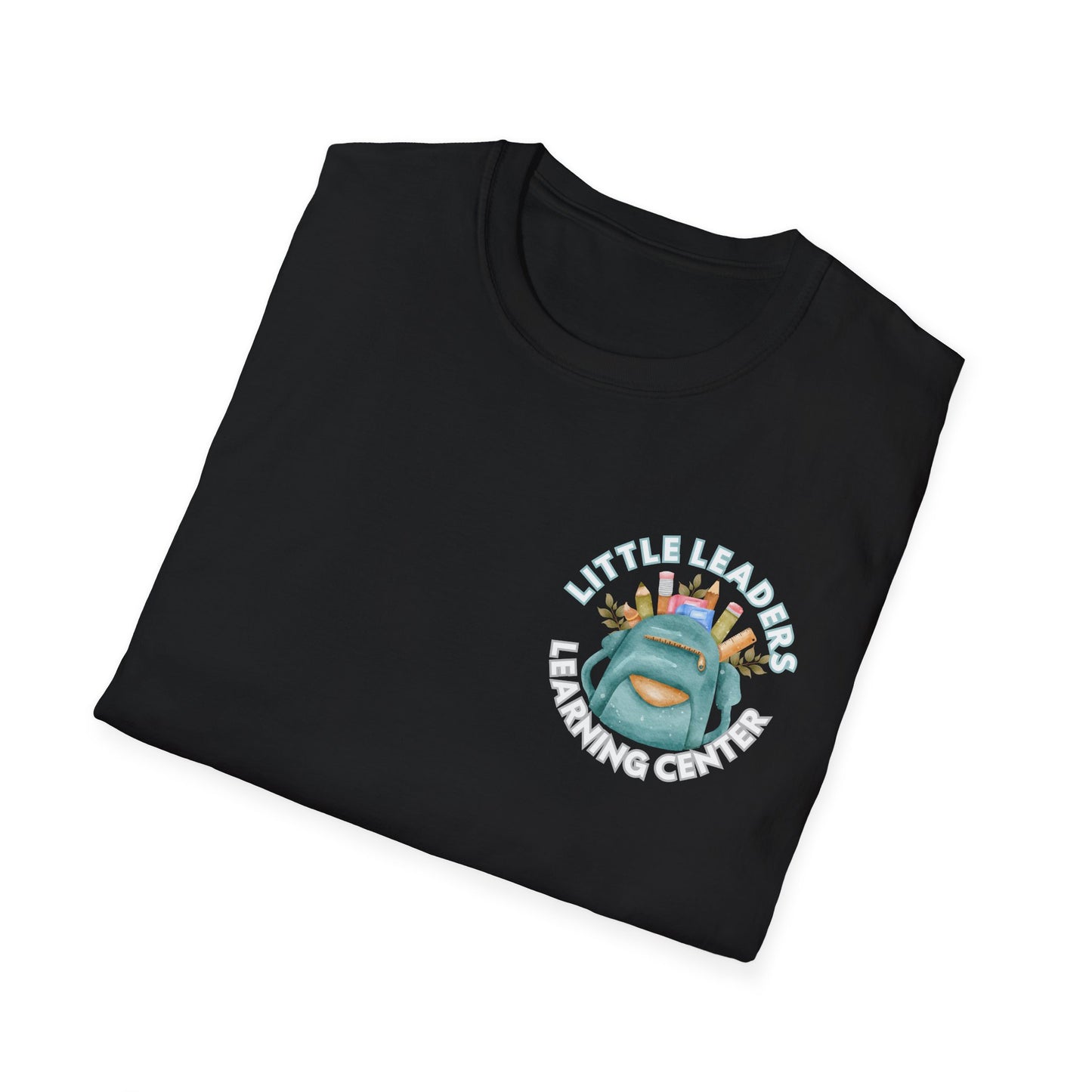 Little Leaders Teacher w/ Backpack Design Unisex Softstyle T-Shirt