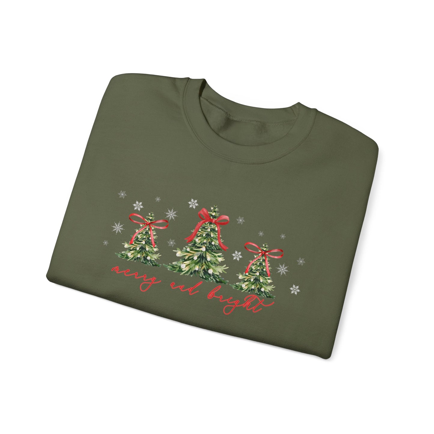 Christmas Trees "Merry and Bright" Christmas Crewneck