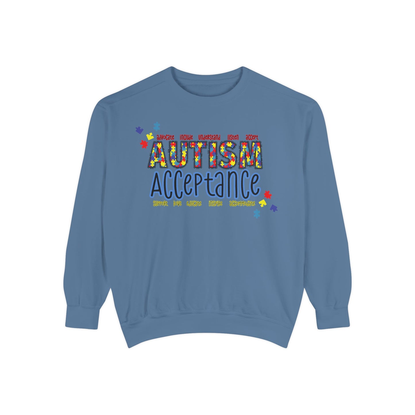 Autism Acceptance Puzzle Piece Sweatshirt — Awareness Collection