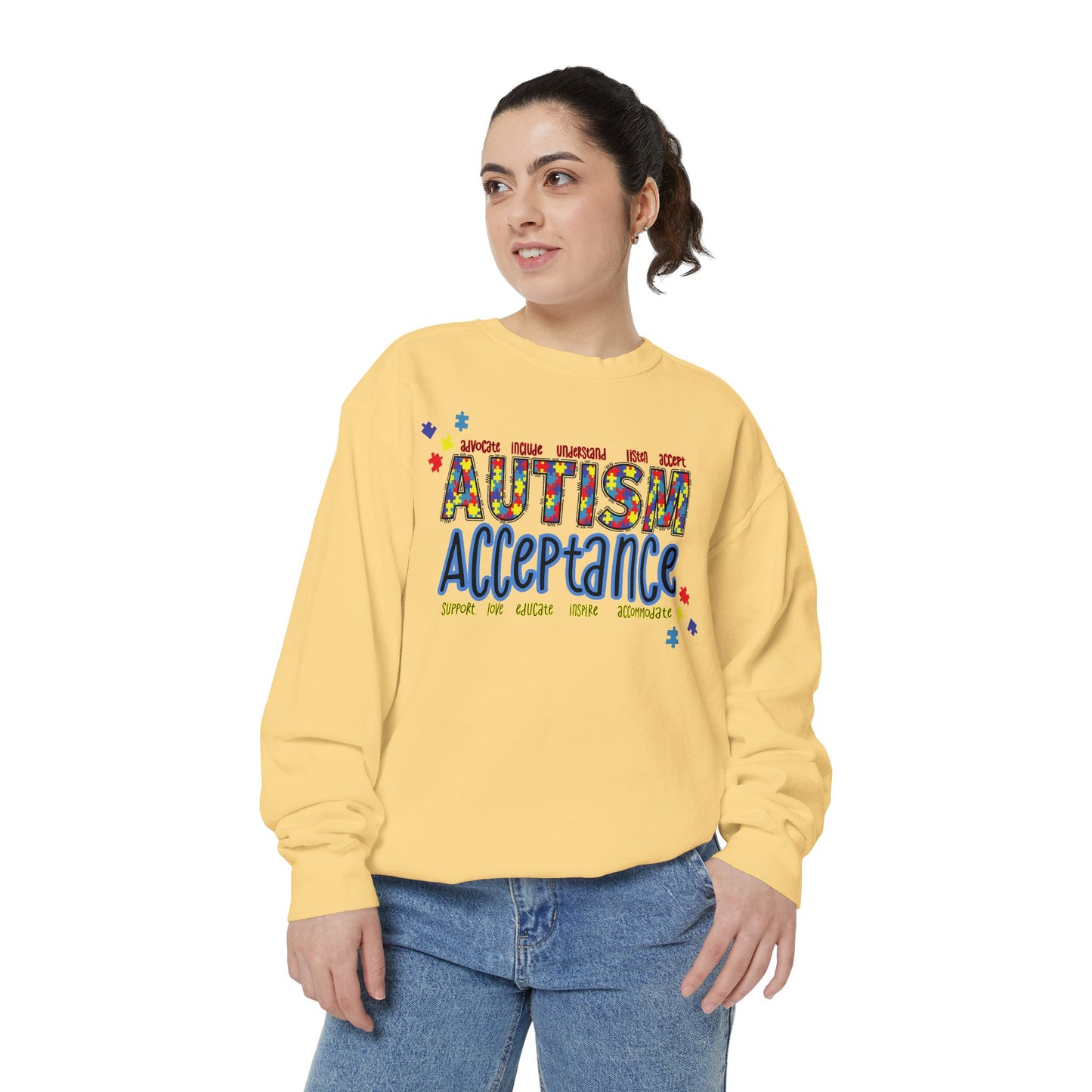 Autism Acceptance Puzzle Piece Sweatshirt — Awareness Collection