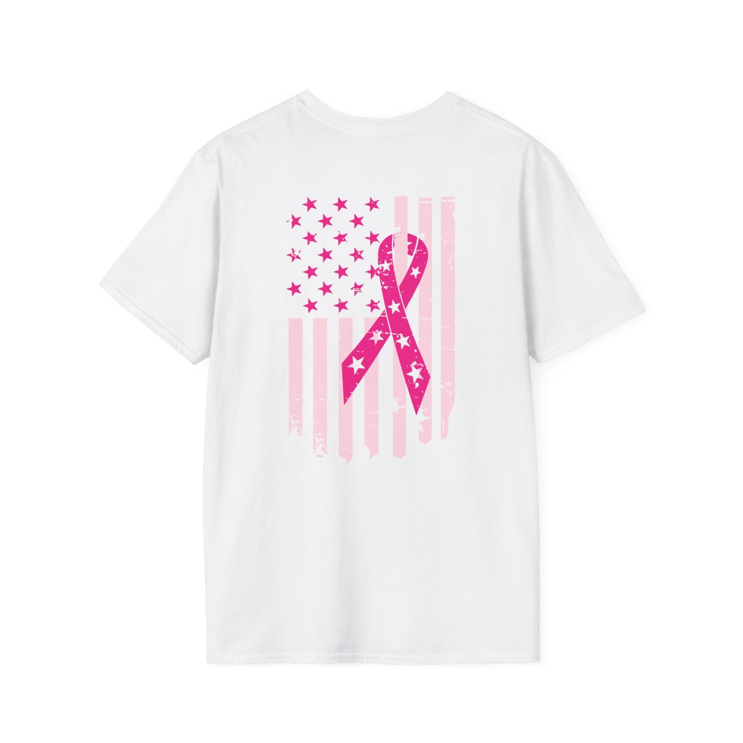 Breast Cancer Flag Awareness Tee, Unisex Softstyle T-Shirt