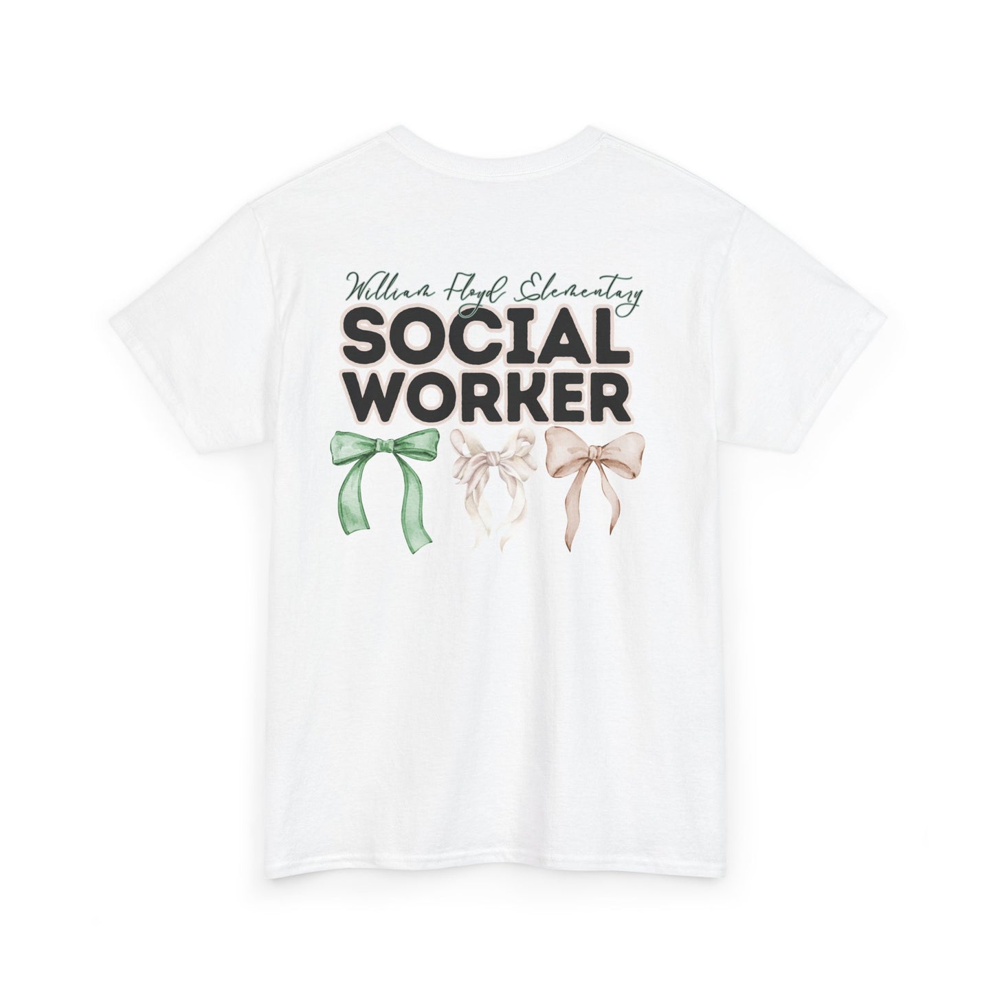 WFE Social Worker and Bows- Unisex Heavy Cotton Tee with Bow Design