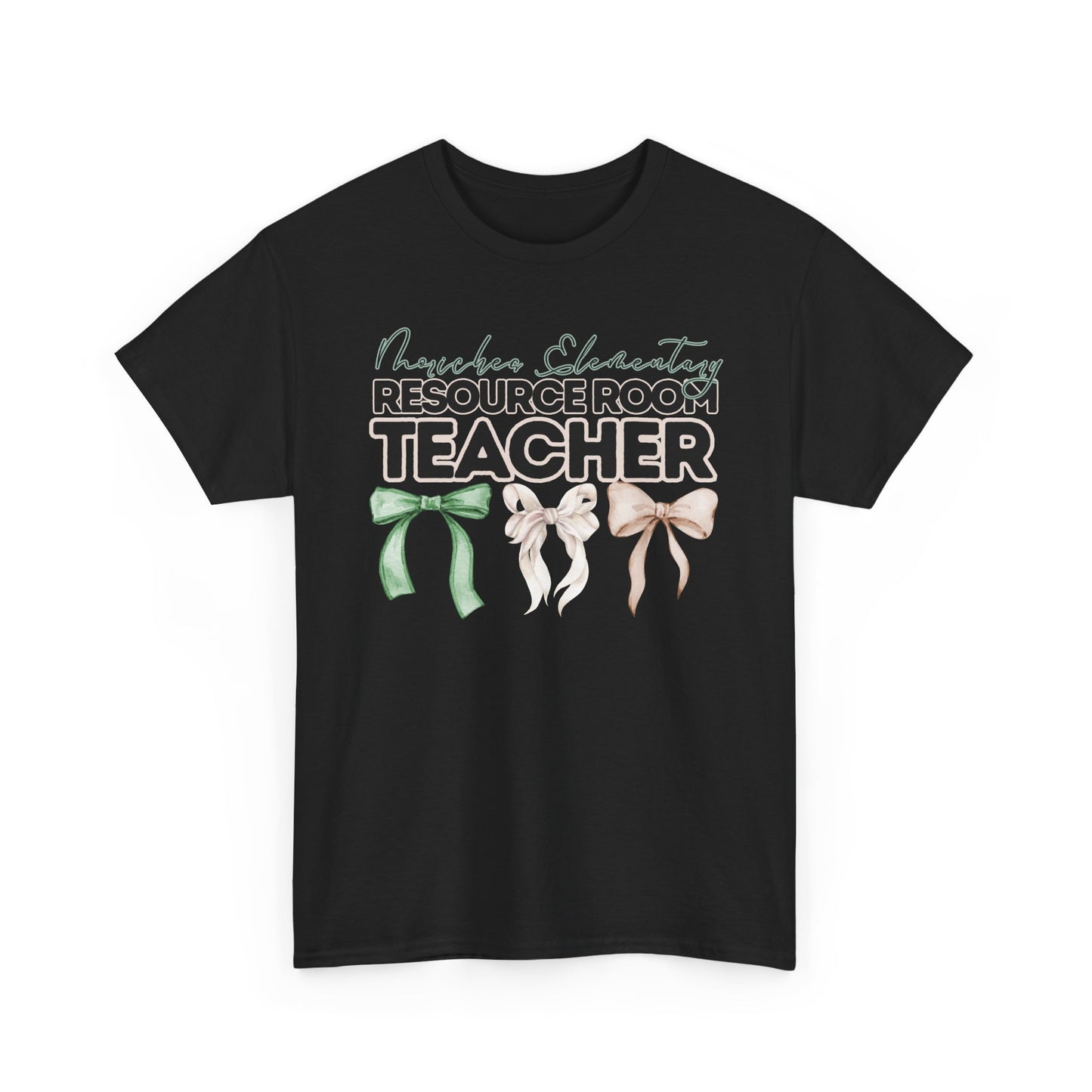 Moriches Resource Room Teacher and Bows- Unisex Heavy Cotton Tee with Bow Design