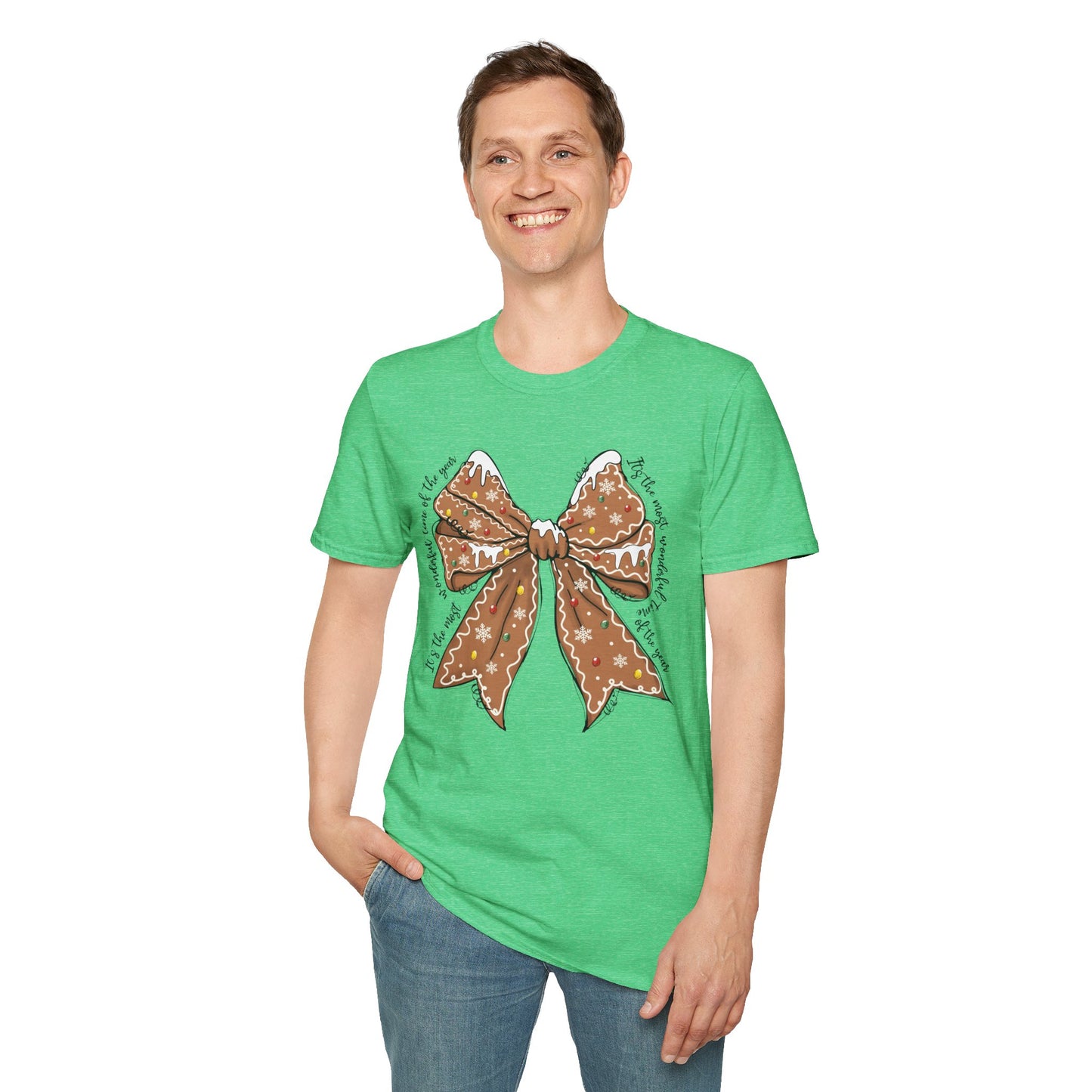 Gingerbread Bow- Christmas Unisex t-shirt
