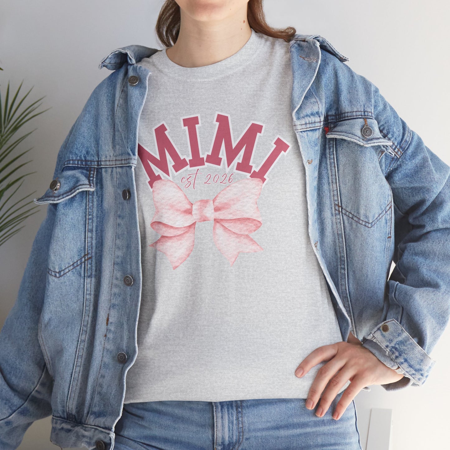 Mimi est 2026 Pink Bow Unisex Heavy Cotton Tee - Mother's Day