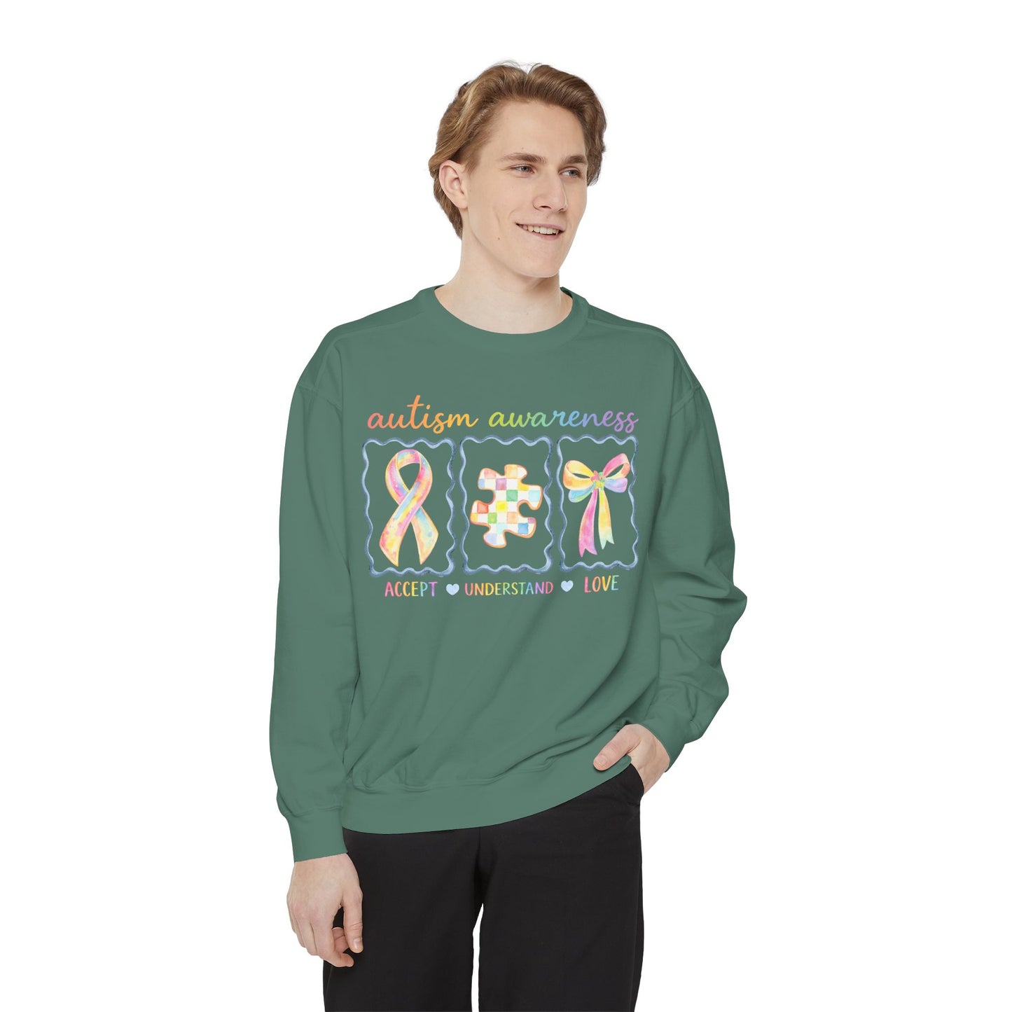 Autism Awareness Sweatshirt — "Accept Understand Love"