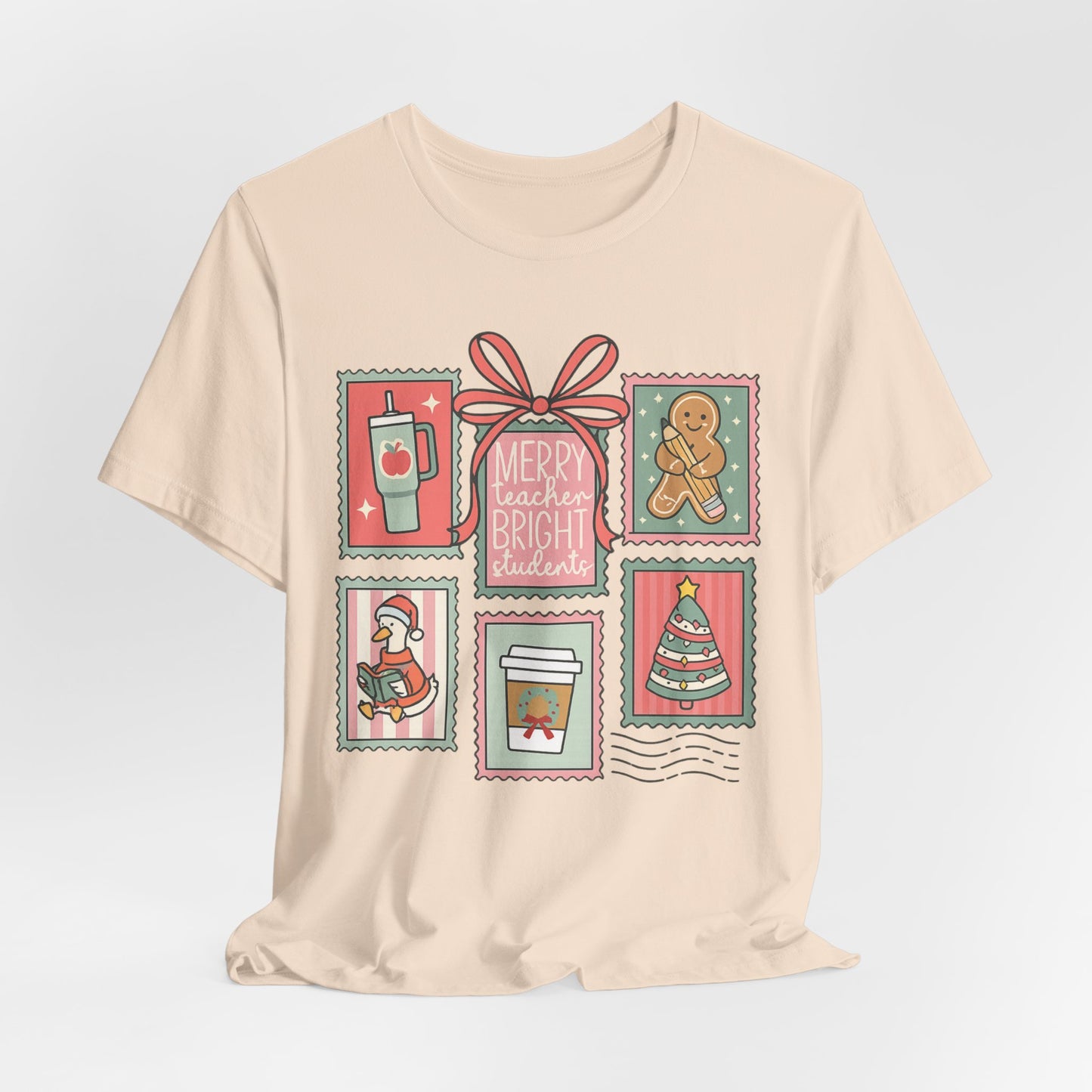 Merry Teacher, Bright Students— Christmas Unisex T‑Shirt