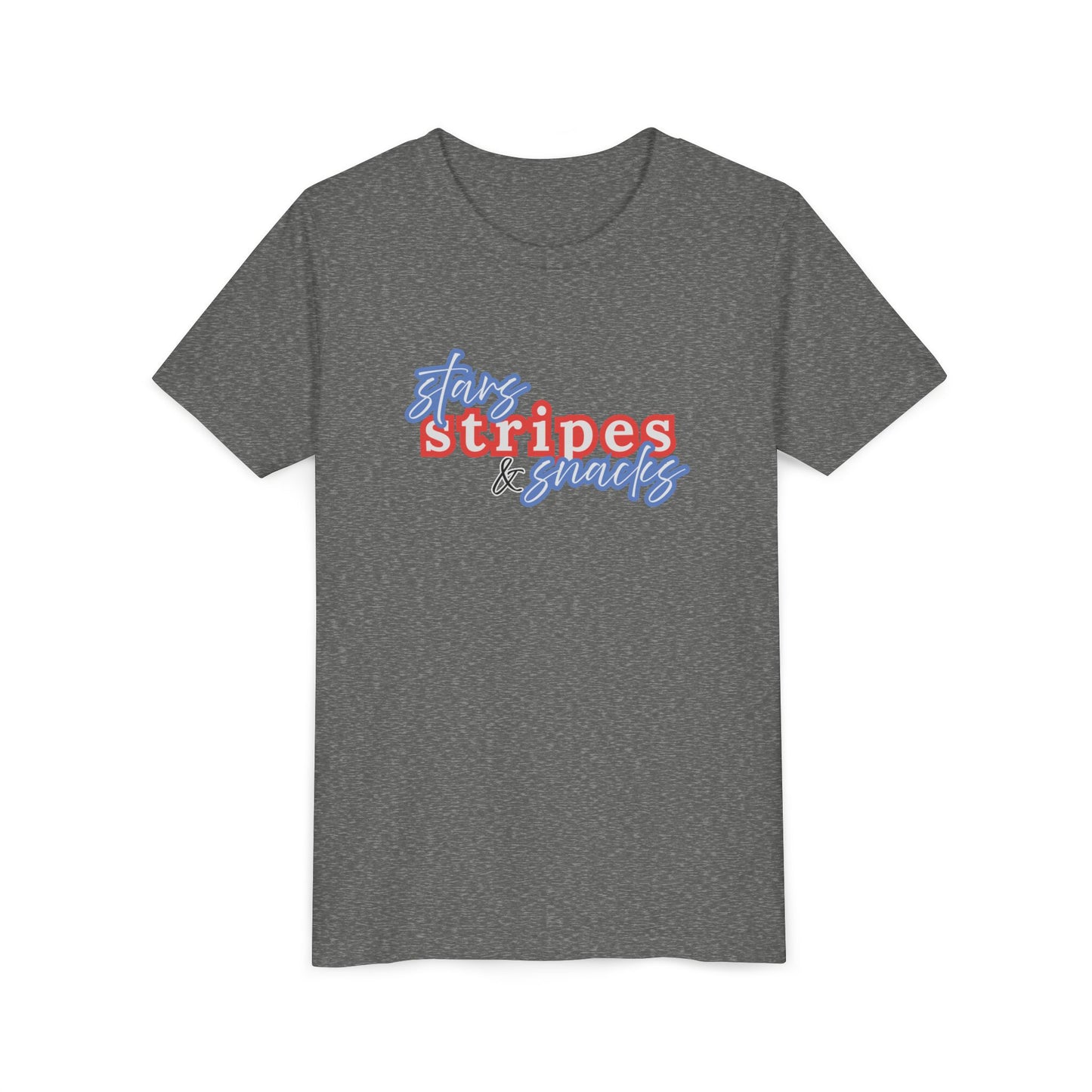 Stars, Stripes & Snacks Youth Tee for Kids, USA - Kids Short Sleeve Shirt, Holiday Mini