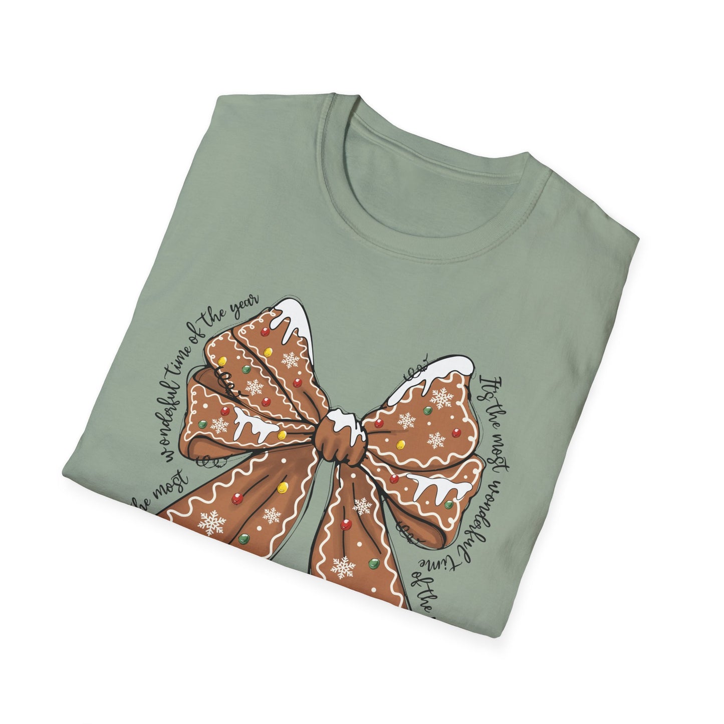 Gingerbread Bow- Christmas Unisex t-shirt