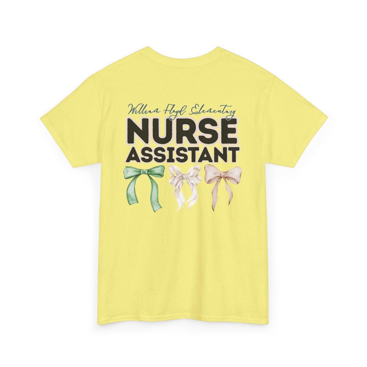 WFE Nurse Assistant and Bows- Unisex Heavy Cotton Tee with Bow Design