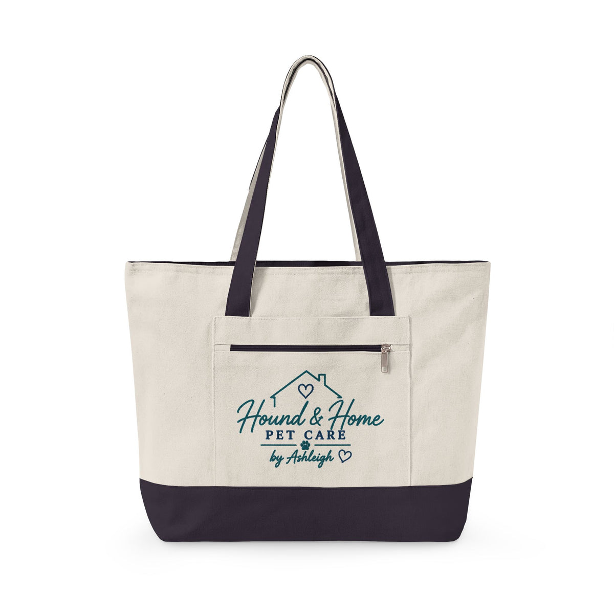 "Hound & Home" Zippered Canvas Bag