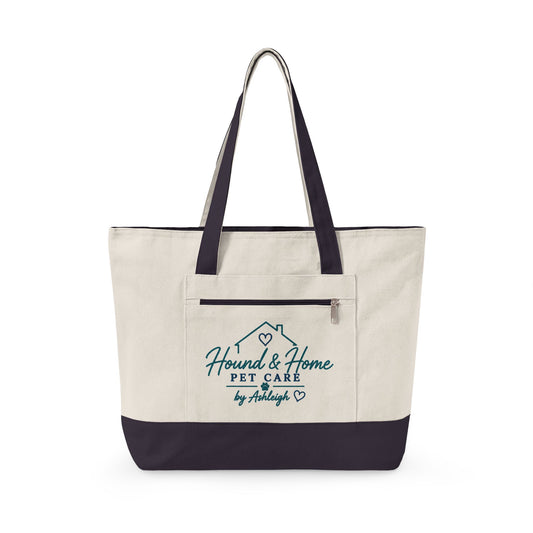 "Hound & Home" Zippered Canvas Bag