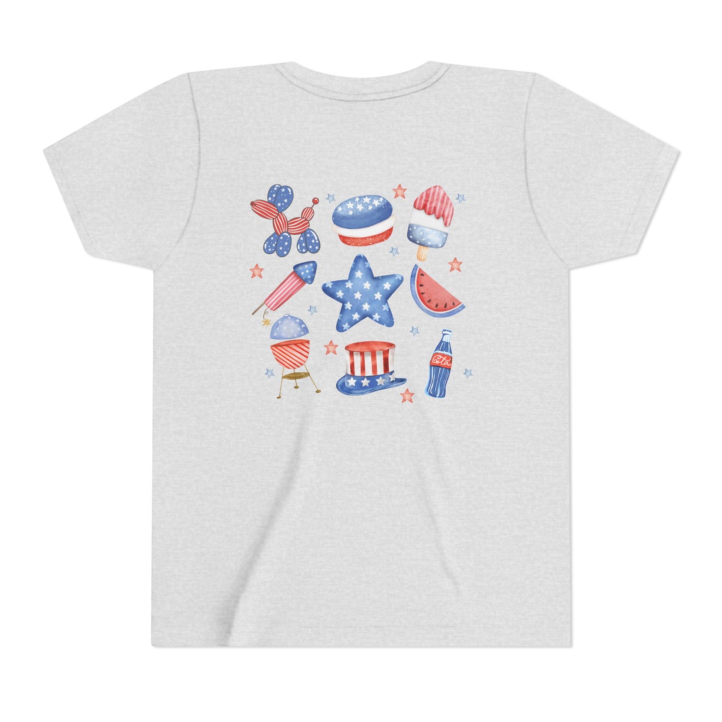 Stars, Stripes & Snacks Youth Tee for Kids, USA - Kids Short Sleeve Shirt, Holiday Mini
