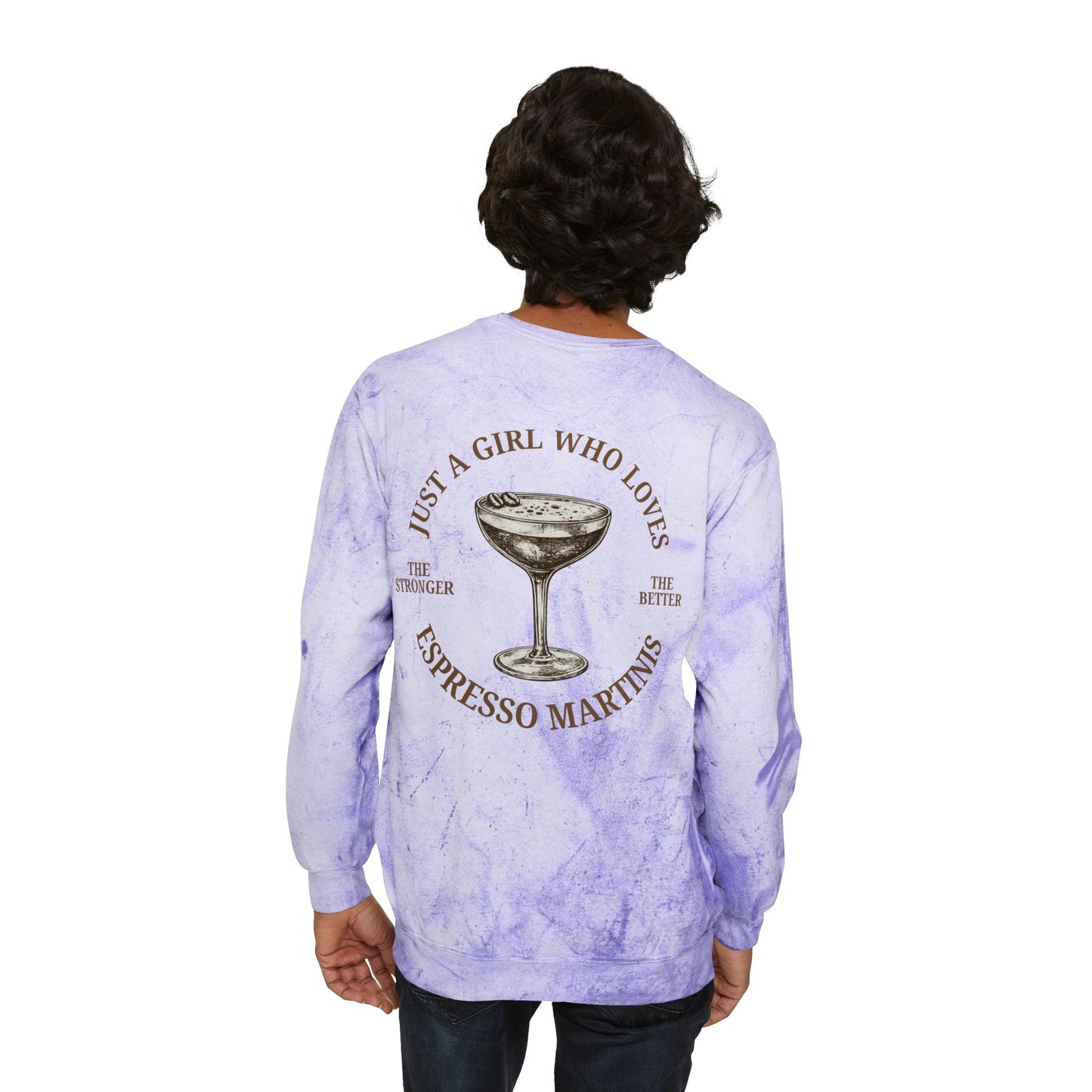 "Just a Girl Who Loves Espresso Martinis" Tie-Dye Crewneck- Summer
