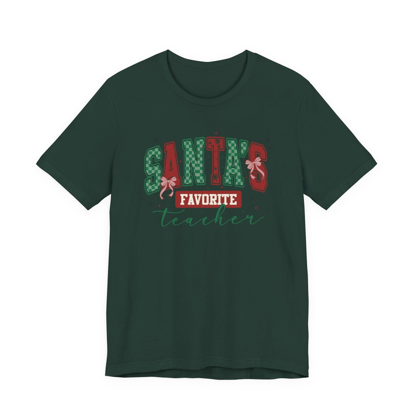 Santa's Favorite Teacher — Christmas Unisex T‑Shirt