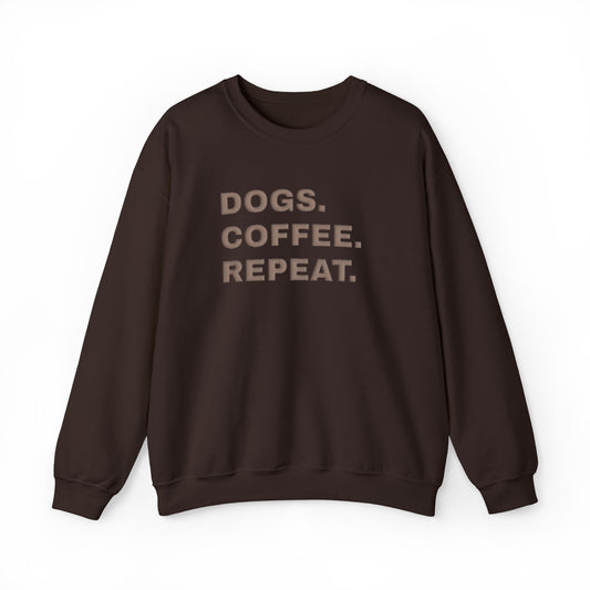 Dogs Coffee Repeat (Puff Print) Sweatshirt- Hound & Home