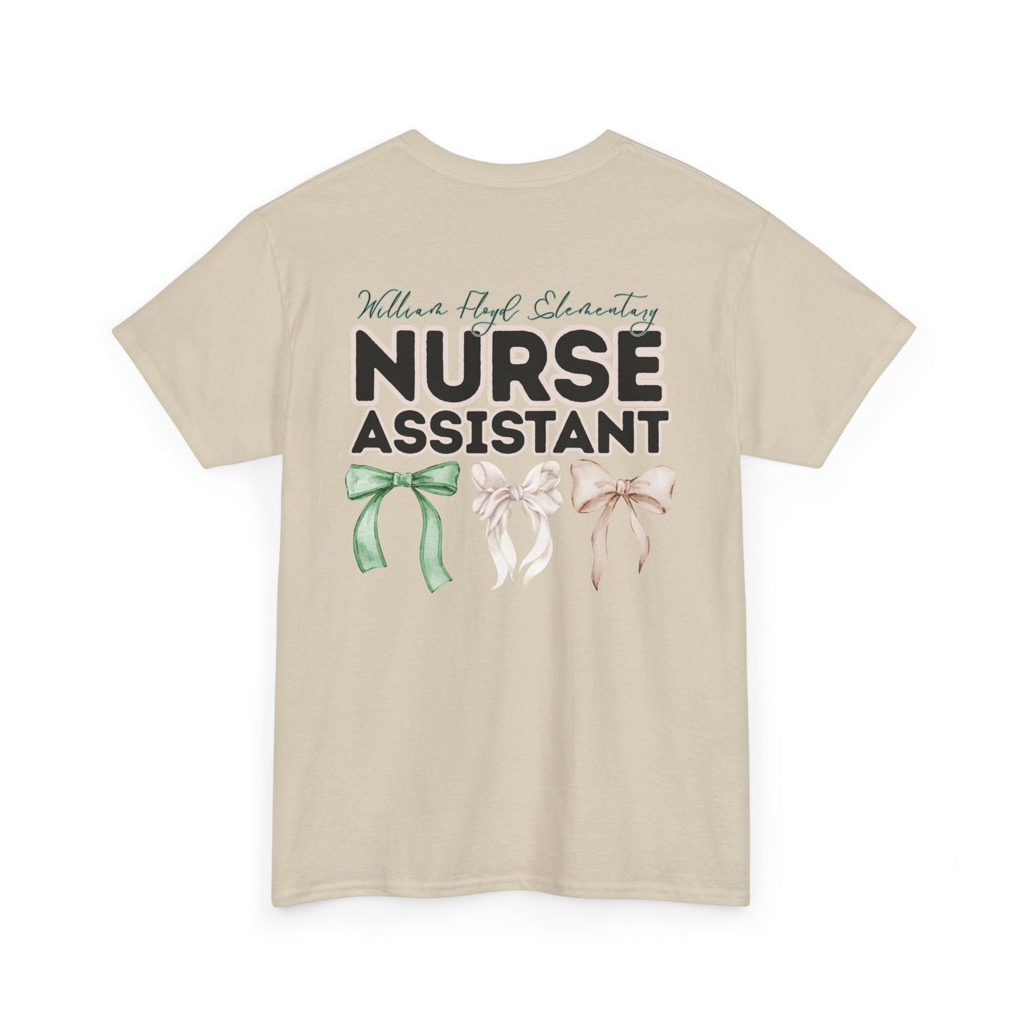 WFE Nurse Assistant and Bows- Unisex Heavy Cotton Tee with Bow Design