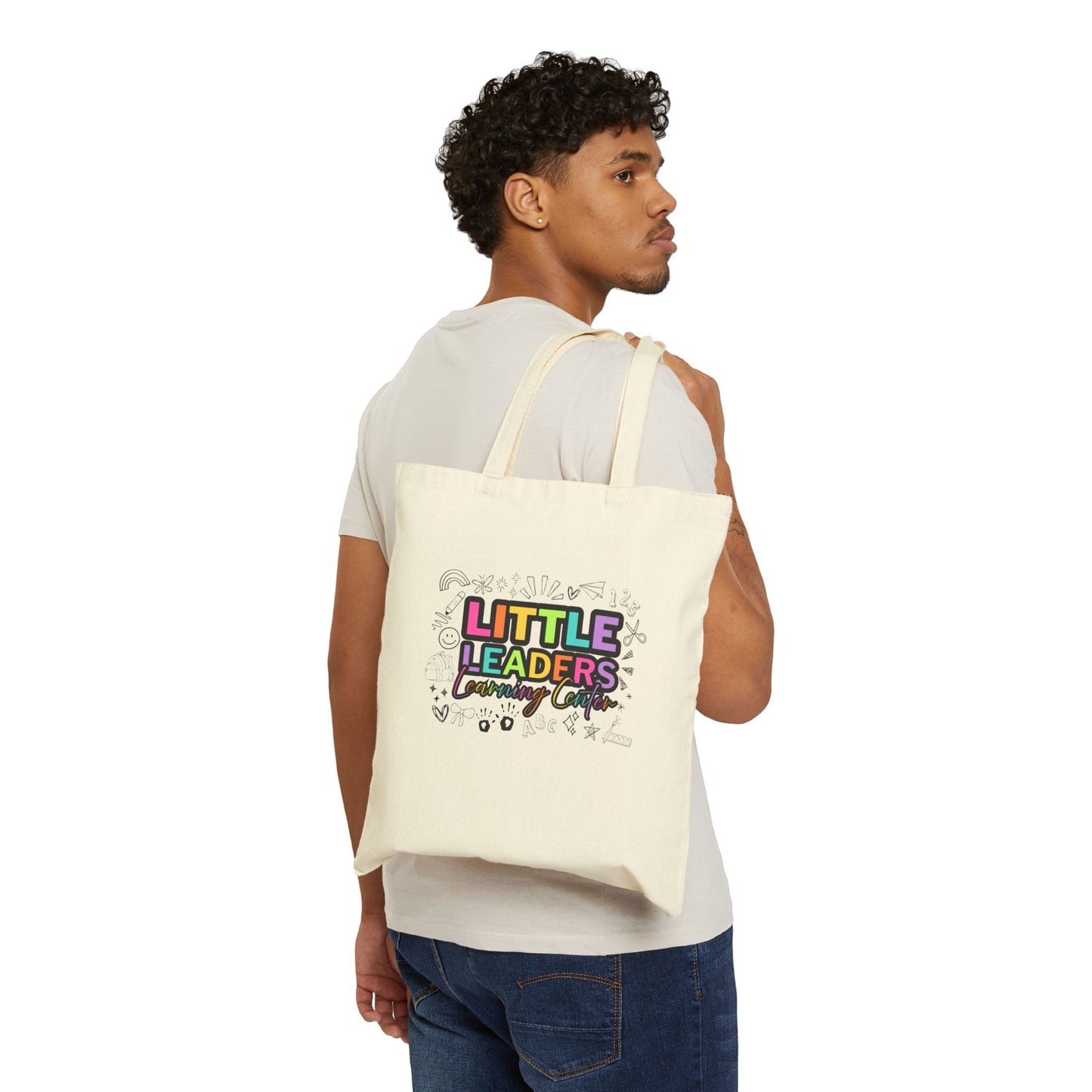 Little Leaders w/ Doodle Design Cotton Canvas Tote Bag