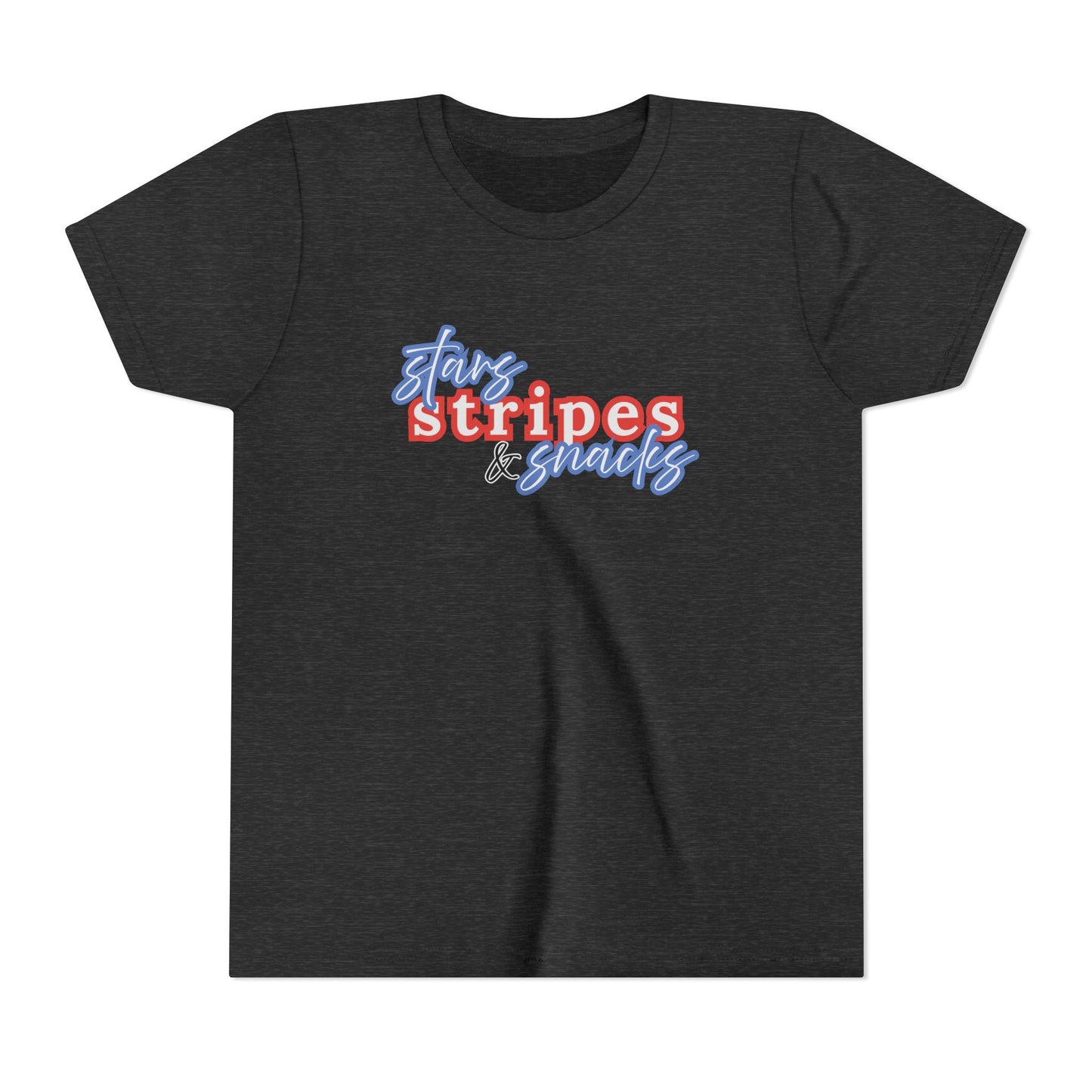 Stars, Stripes & Snacks Youth Tee for Kids, USA - Kids Short Sleeve Shirt, Holiday Mini