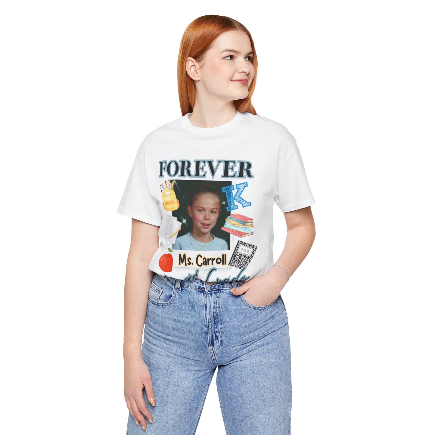 Kristi- Personalized Forever in 3rd Grade Teacher Tee - Personalized Unisex Jersey Shirt