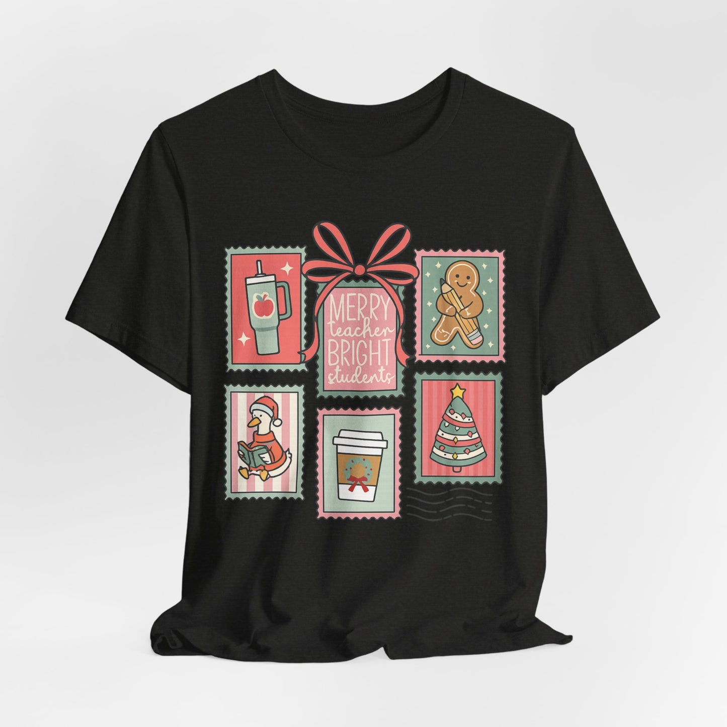 Merry Teacher, Bright Students— Christmas Unisex T‑Shirt