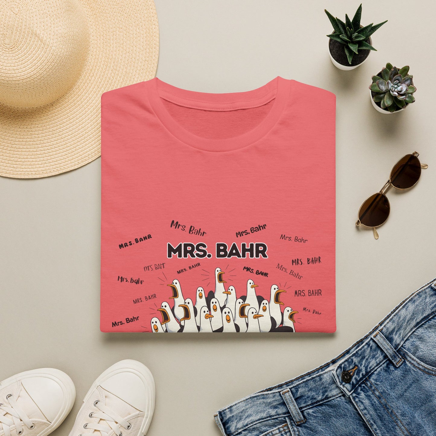 Mrs. Bahr - Seagull Crew Graphic T-Shirt — Personalized