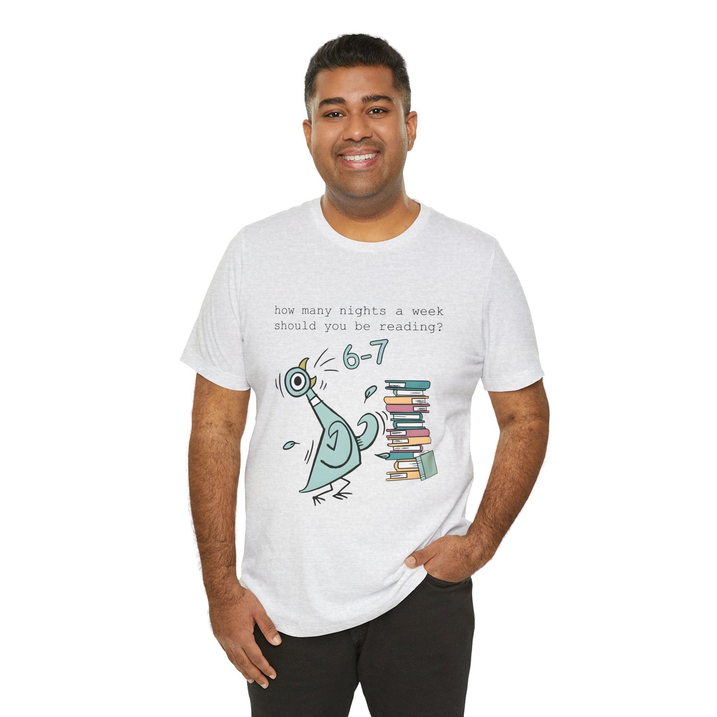Pigeon Reading- 6 7 — Teacher Unisex T‑Shirt