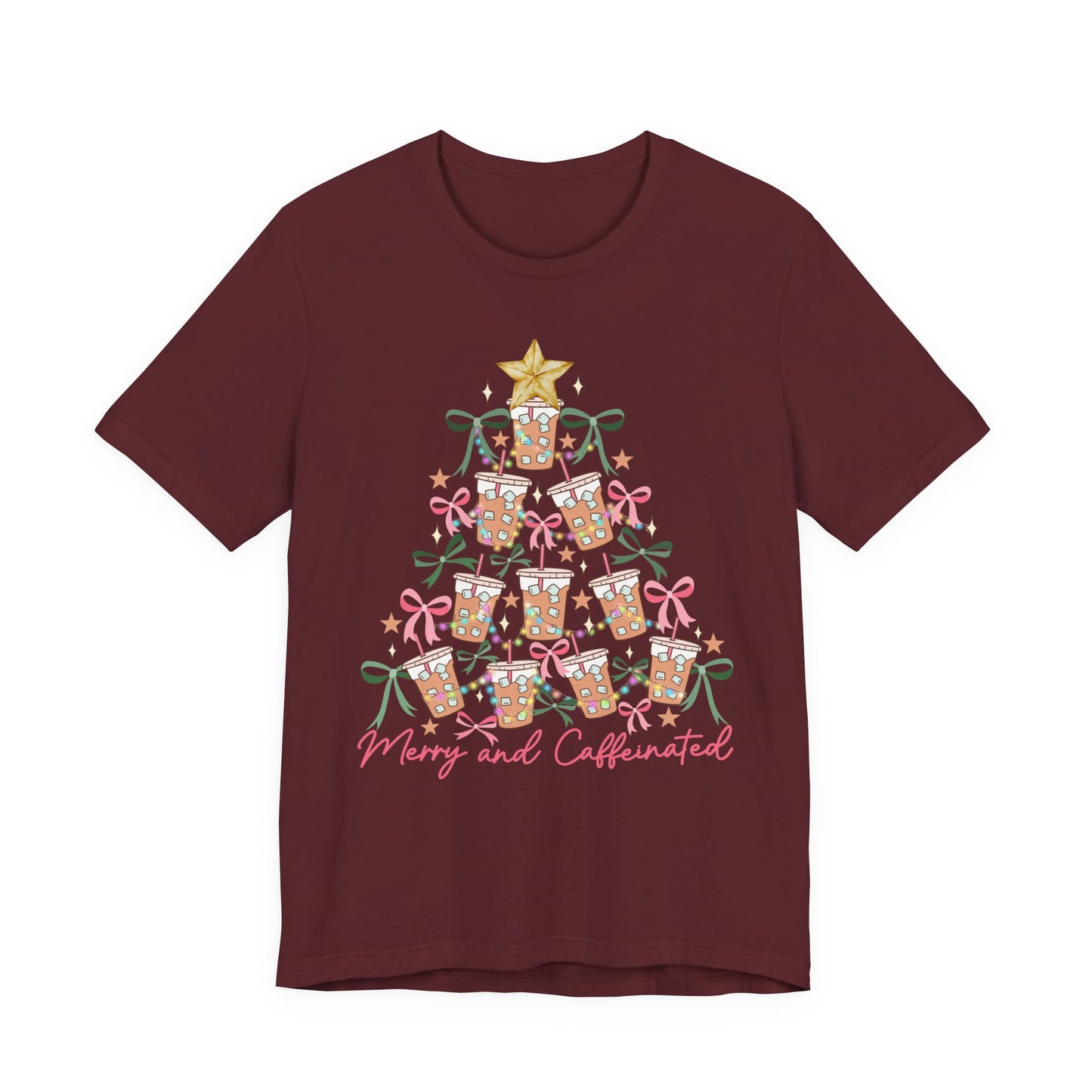 Merry and Caffeinated— Christmas Unisex T‑Shirt