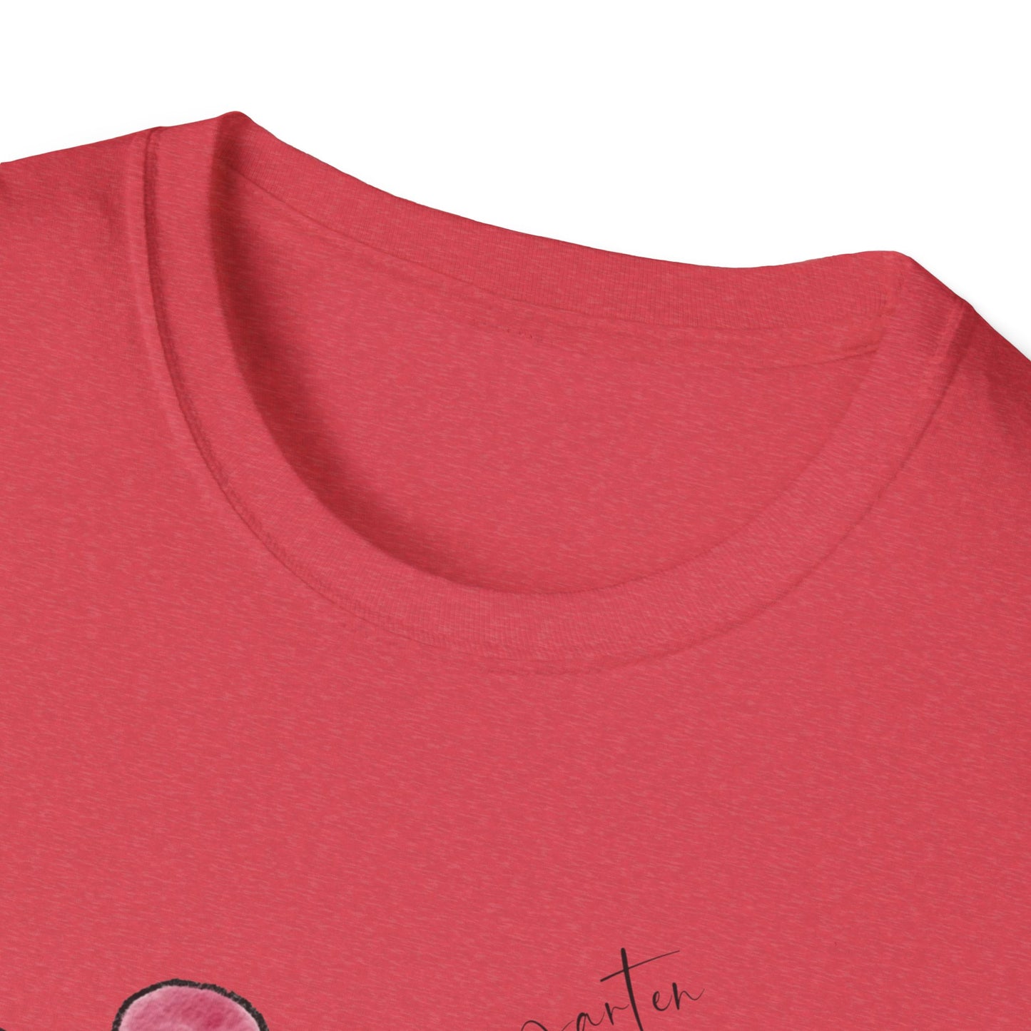 Kindergarten-Checkered Bow + Pencil- Teacher Tee- Softstyle Unisex Tee