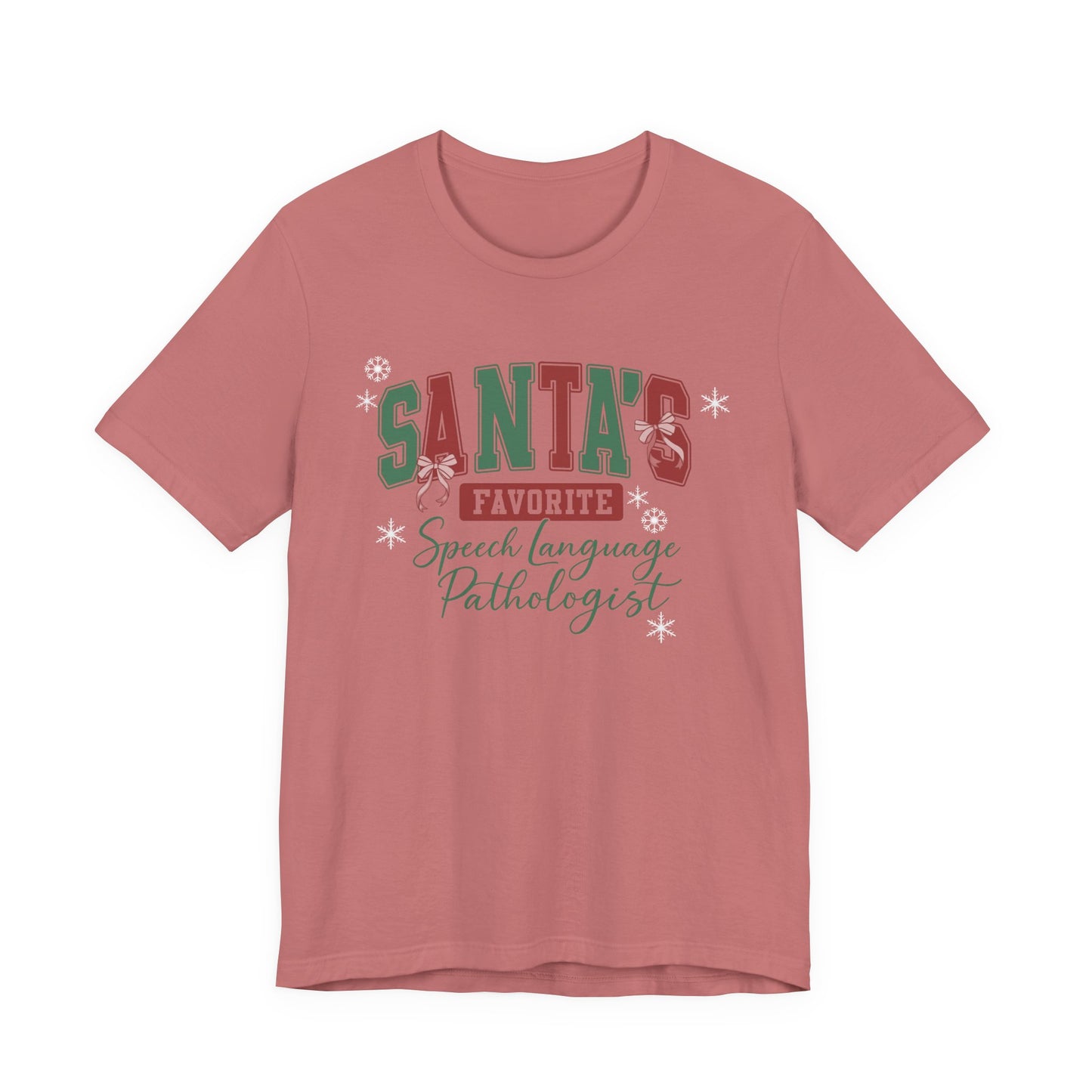 Santa's Favorite Speech Language Pathologist — Christmas Unisex T‑Shirt
